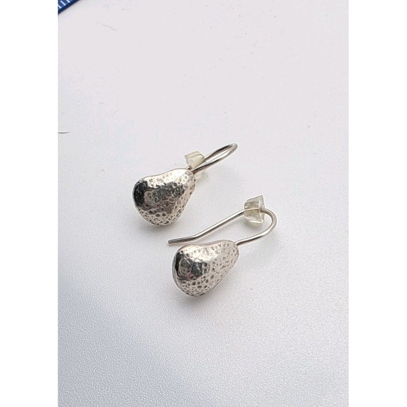 Vtg SILPADA Earrings Teardrop 925 Sterling Silver Textured Signed FREE $HIPPING! - Picture 5 of 7